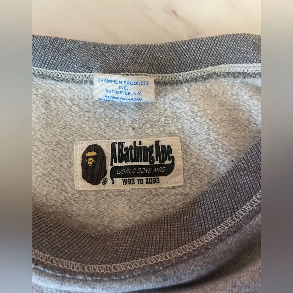 A Bathing Ape By Champion Women's Size L Gray Cotton Short Sleeve  Sweatshirt - Image 3