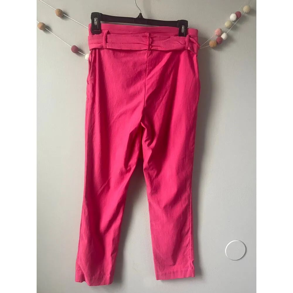 Jules & Leopold Hot Pink Trouser Pants with Belt - Image 4