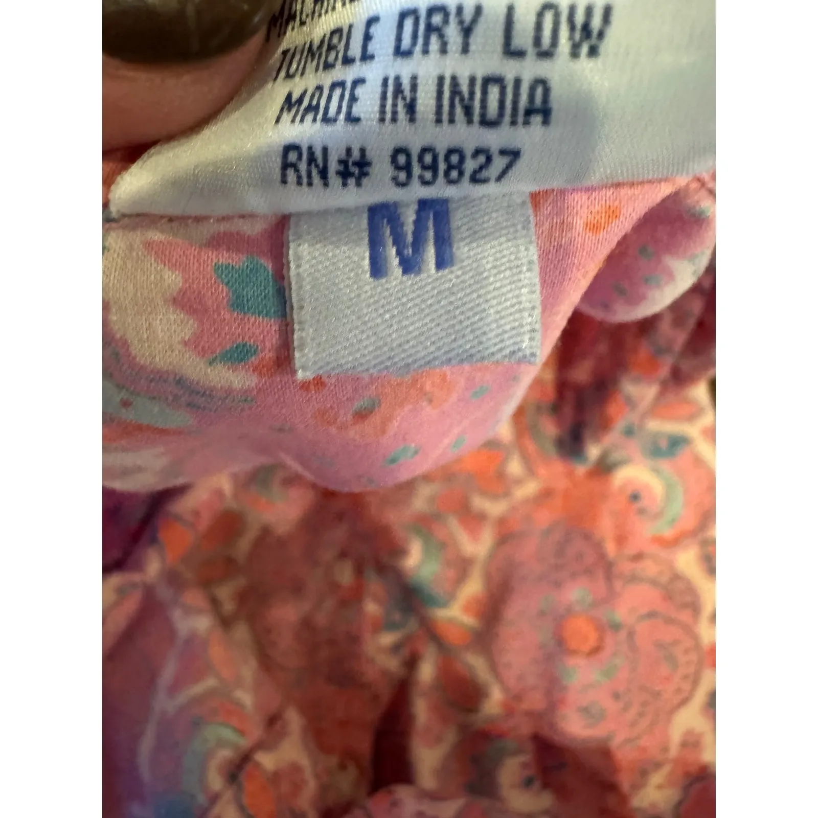 Pine Cone Hill Shirt Women Medium Pink Cotton Floral Button Up Boho Preppy - Image 9