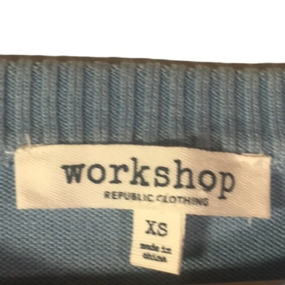 Workshop Republic Clothing Yellow/Blue/White Crew Neck Sweater Size XS - Image 5