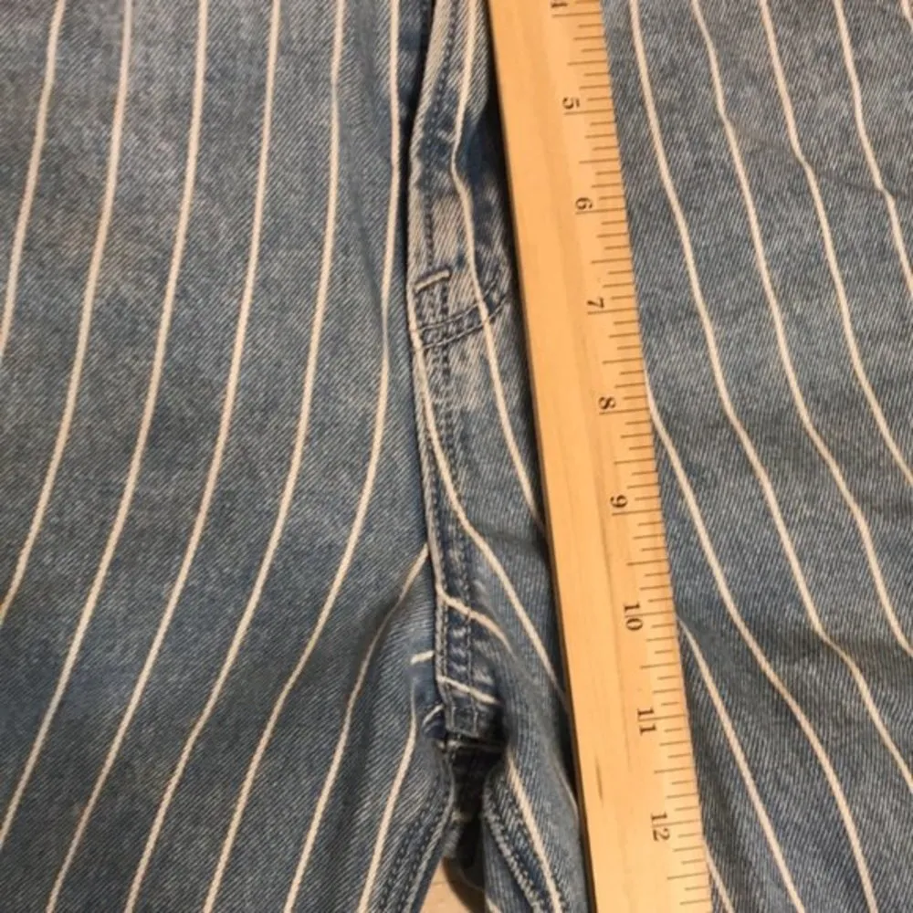 American eagle pin striped high rise mom denim ankle jeans size 4 festival cute - Image 7