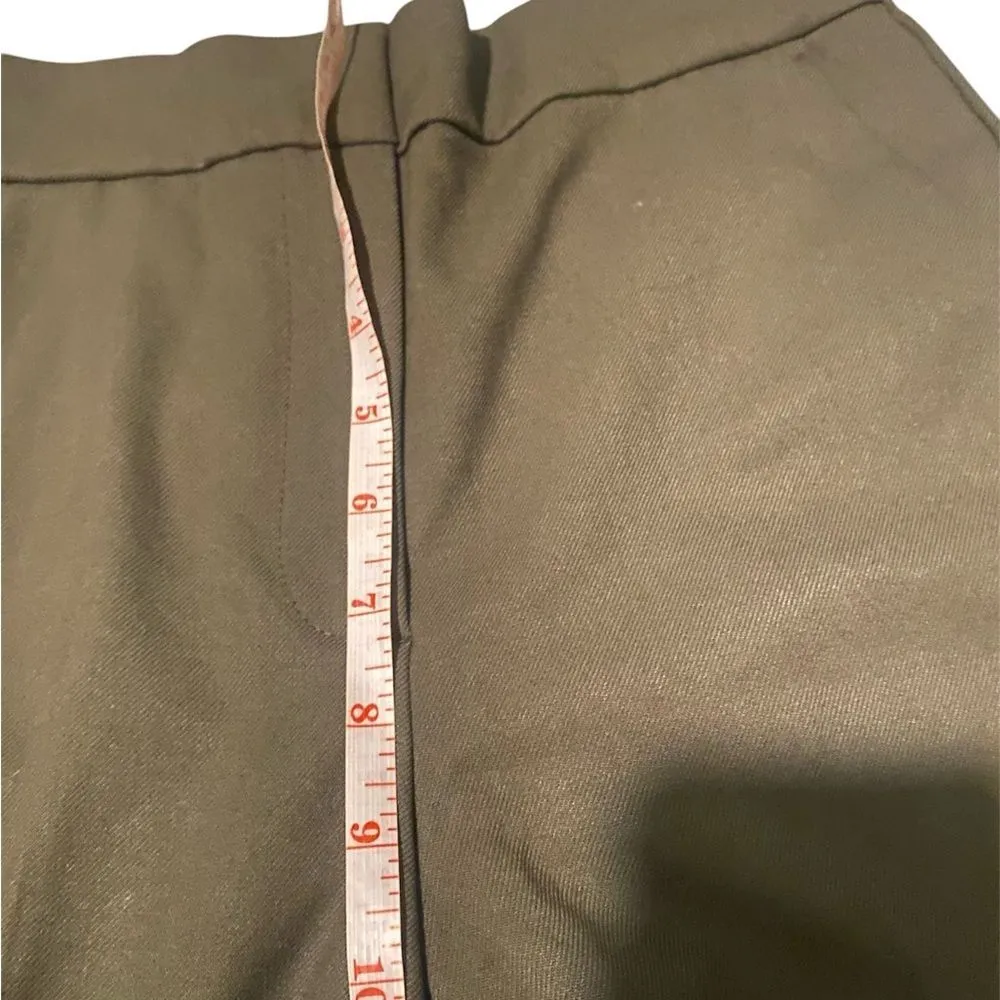 Mango Mid rise skinny olive green trouser dress pants - Image 5