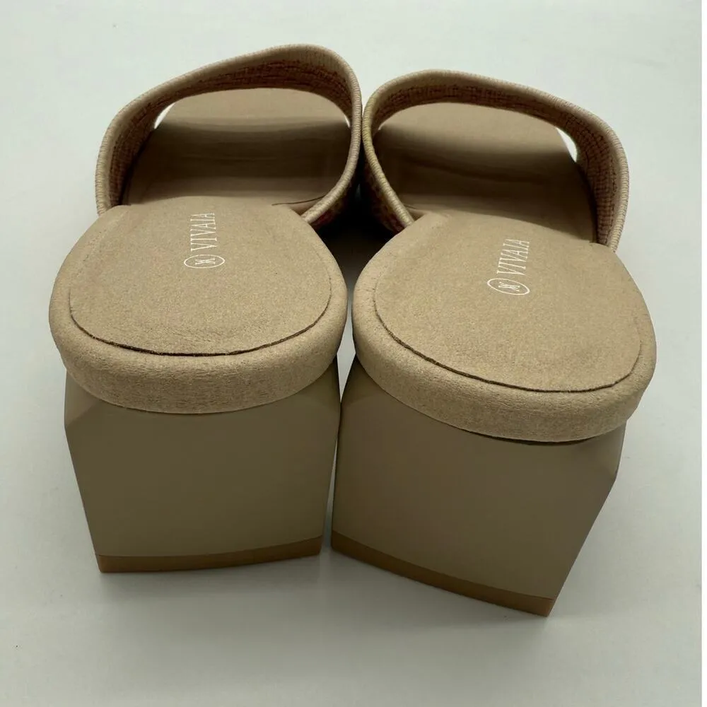 Vivaia Juliet Square Toe Block Heel Slide Sandal Knit Comfort Pink Crochet 8 - Image 7