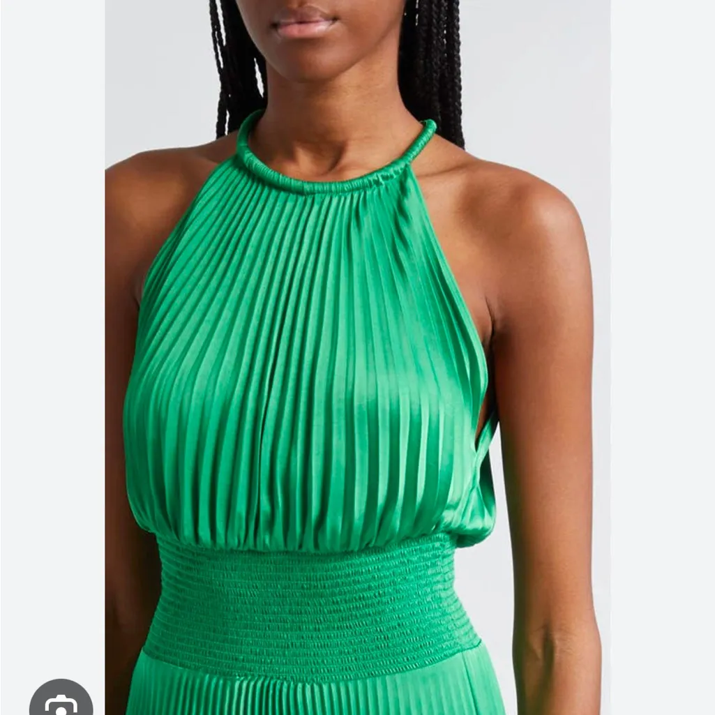 A.L.C. 10 NEW Renzo II Midi Dress Pleat Kelly Green Holiday NYE Asymmetrical - Image 14
