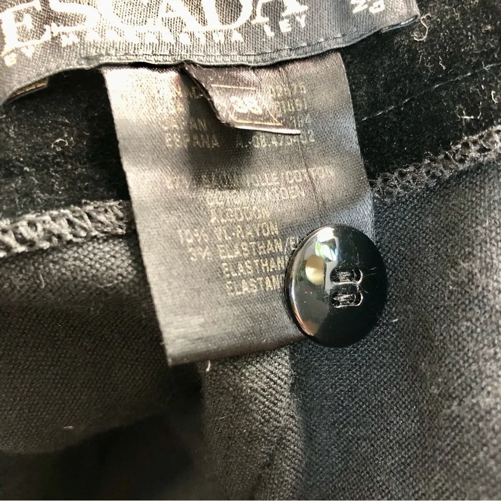 Vintage 80s 90s Escada Crushed Velvet Riding Pants Stirrup Gold Zippers size S Black - Image 15