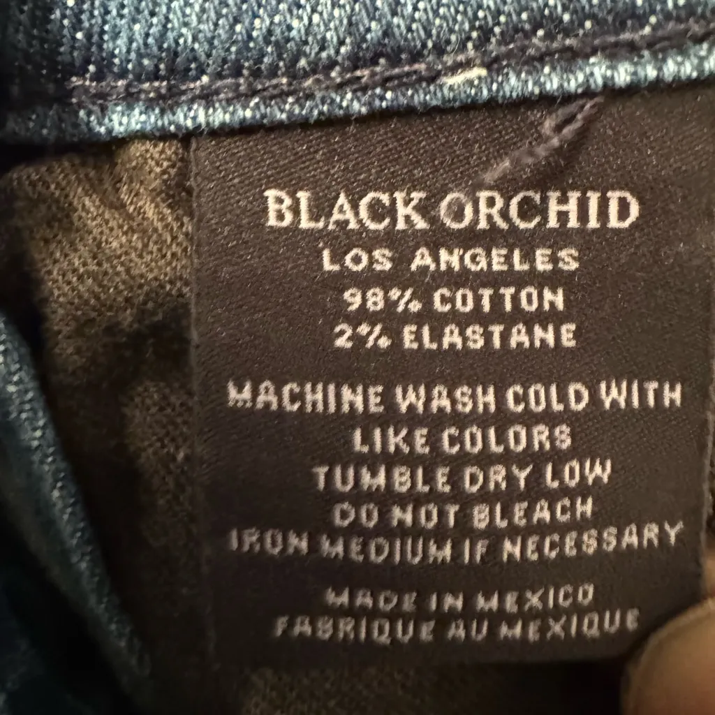 Black Orchid  Overall Shorts Women's Blue Denim Overalls Size Small - Image 15