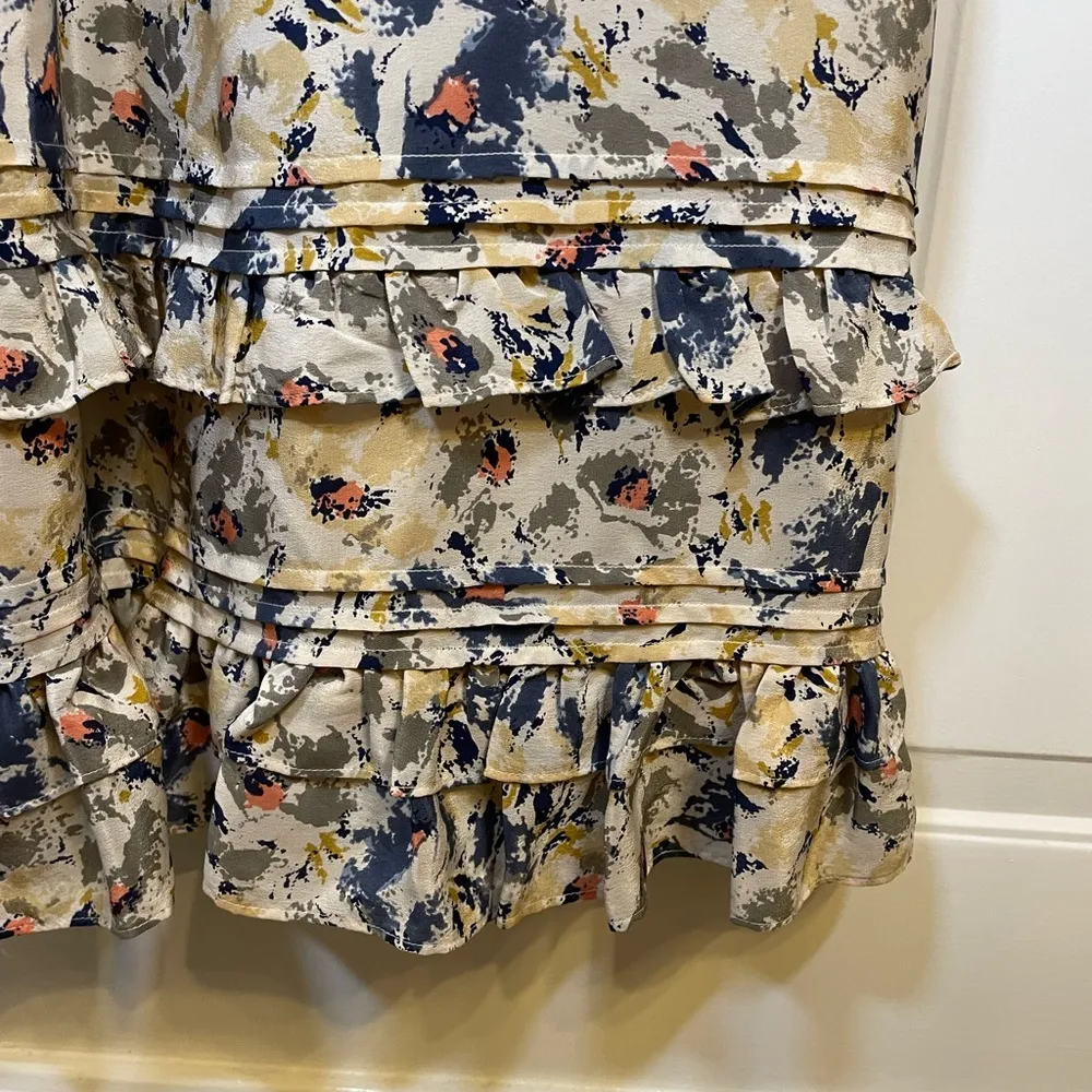 Moulinette Soeurs For Anthropologie Hydrangea Petals Maxi Floral Silk Dress Sz 6 - Image 6