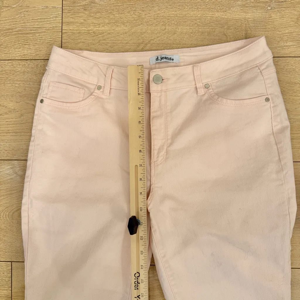 d. jeans Light Pink Blush Skinny Ankle Mid Rise Jeans Single Button Size 12 - Image 8