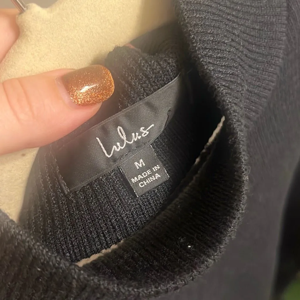 ✨Lulus Baby Got Backless Black Mock Neck Tie-Back Sz Medium Sweater✨ - Image 10