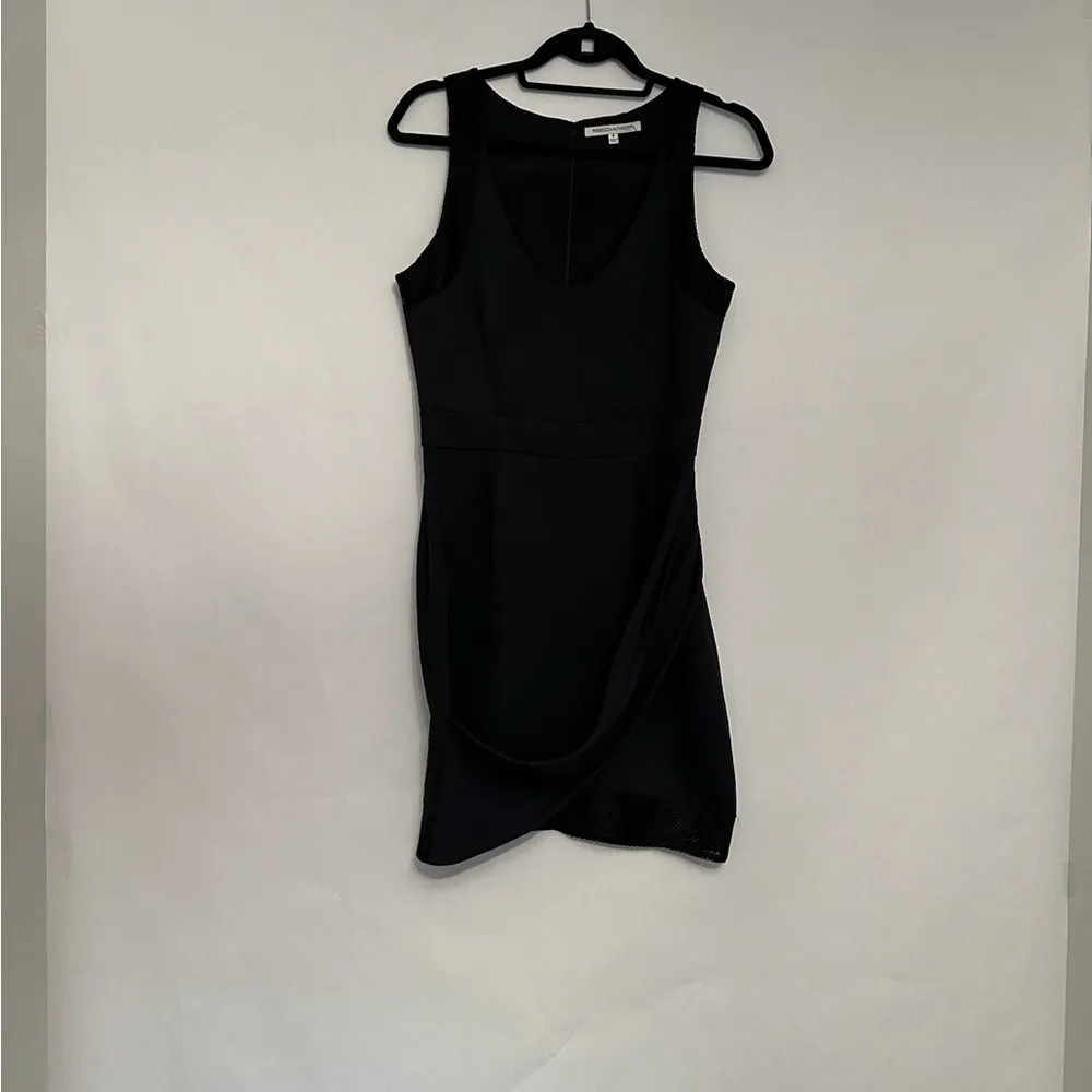 Rebecca Minkoff Acapulco Dress Navy Black Mesh Size 4 Sleek Sleeveless Office - Image 3