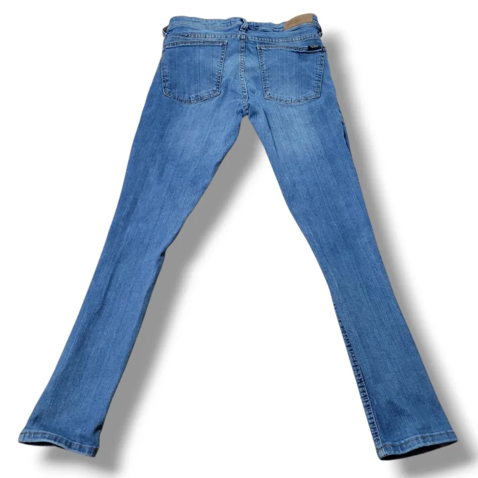 Pull & Bear  Jeans Size 2 W27"xL27.5" Skinny Jeans Stretch Distressed Blue Denim Pants - Image 3