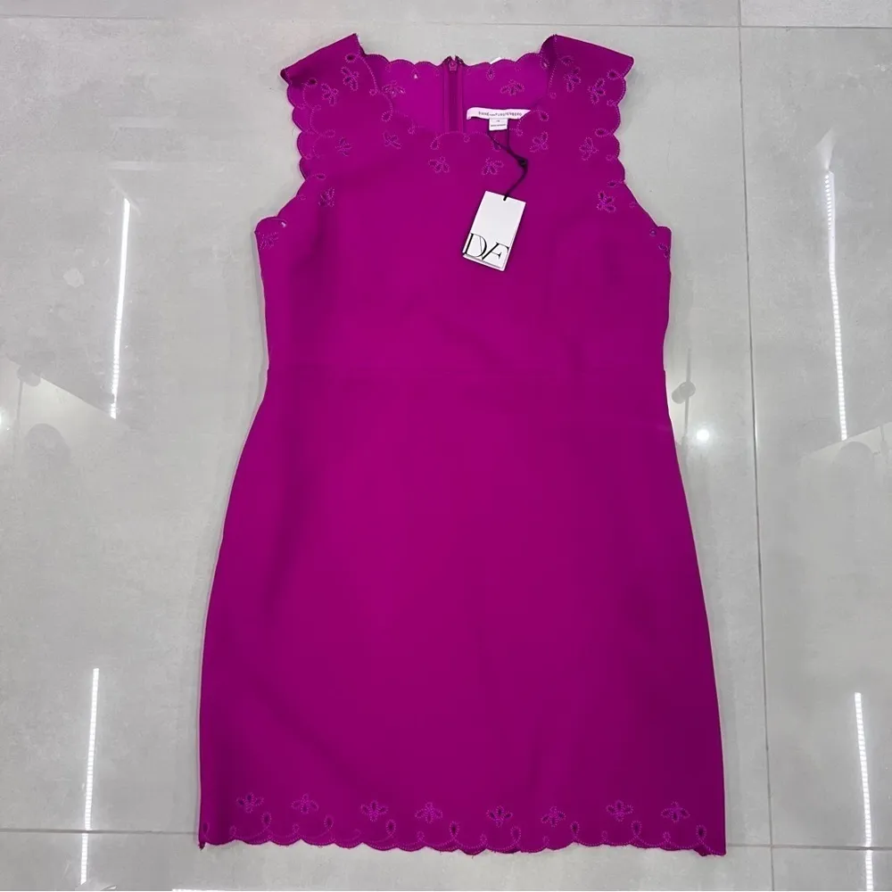 DVF Diane Von Furstenberg CARALYN Stretch Crepe Cutout Dress Summer Beet $448 - Image 5