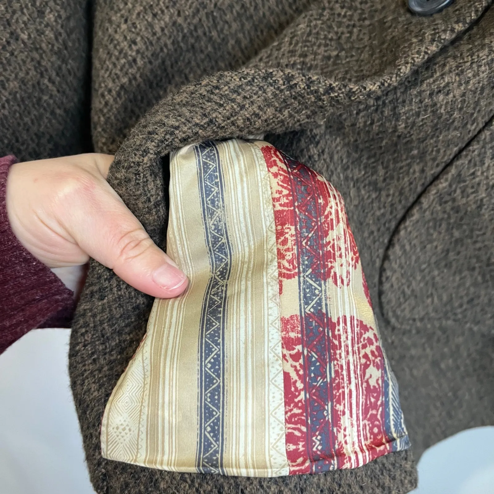 Peruvian Connection Baby Alpaca Wool Long Brown Blazer Coat Size 6 - Image 6