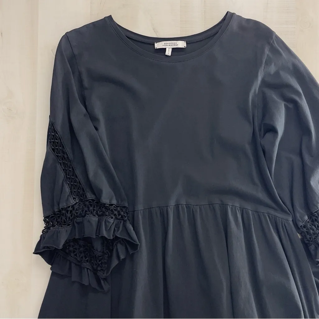 DOROTHEE SCHUMACHER black lace crochet dress 1 XS cotton stretch - Image 5