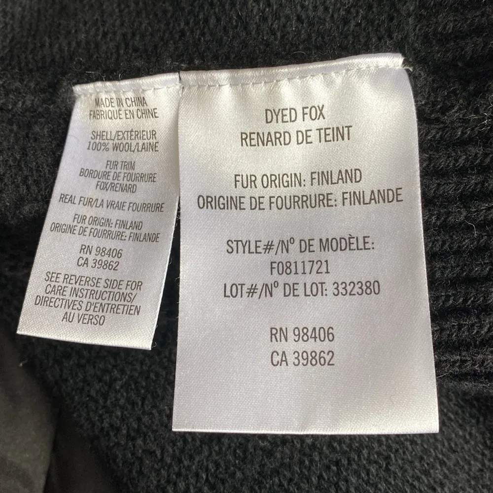 Theory black wool fox collar long sweater cardigan jacket large - Image 7