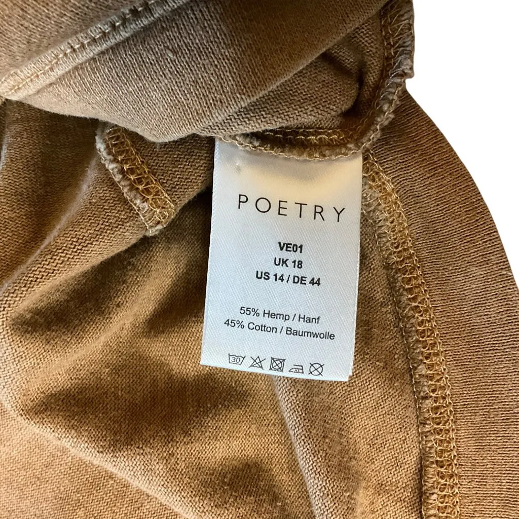 Oversized Poetry Womens Top Hemp & Cotton Blend Loose Fit Tan Color 12 L Boxy - Image 6