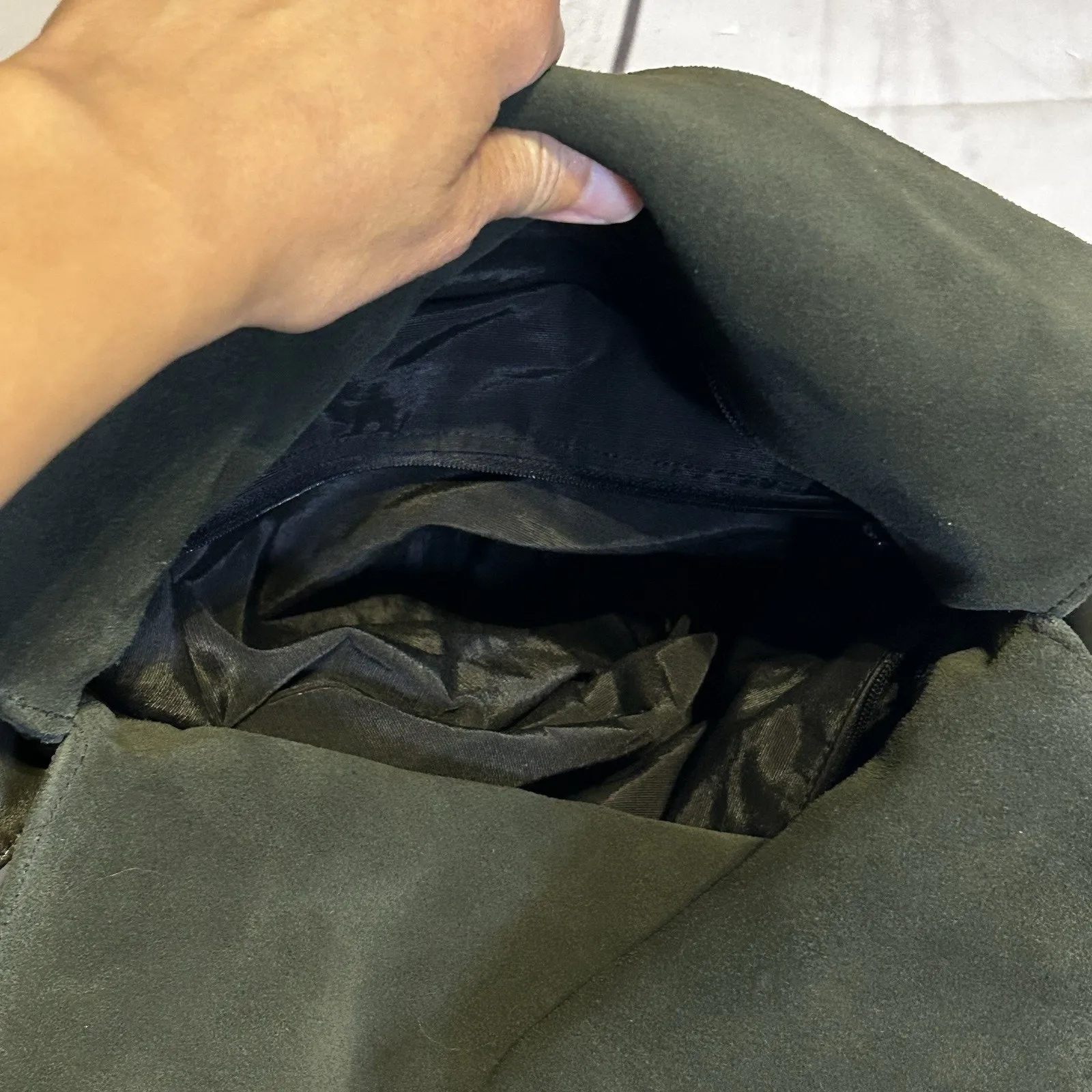 Vintage Talbots Suede Green Shoulder Bag – Fold Over Handbag - Image 6