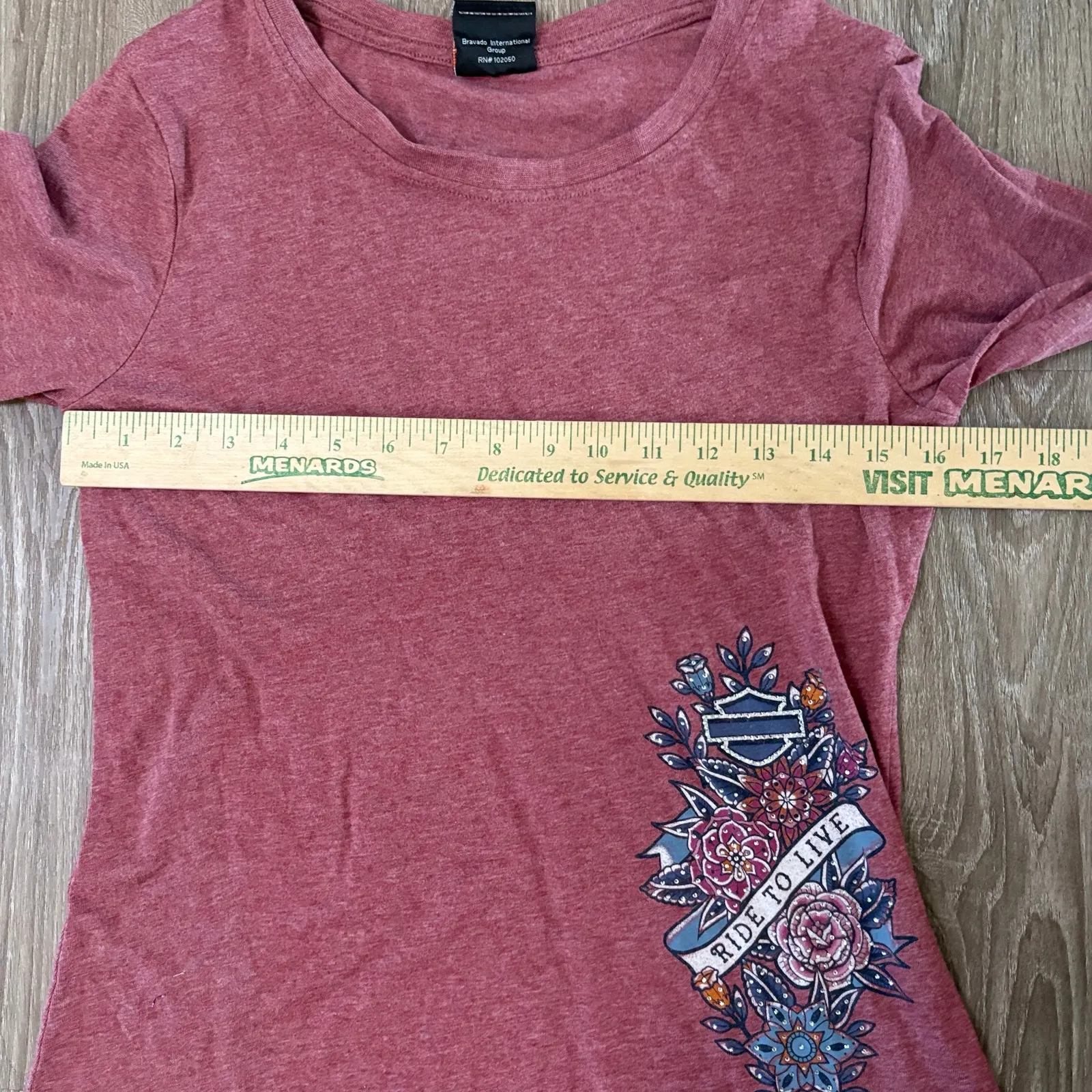 Harley-Davidson Women’s Long Sleeve Shirt Sz S Pink Retro Tattoo OK back Print - Image 5