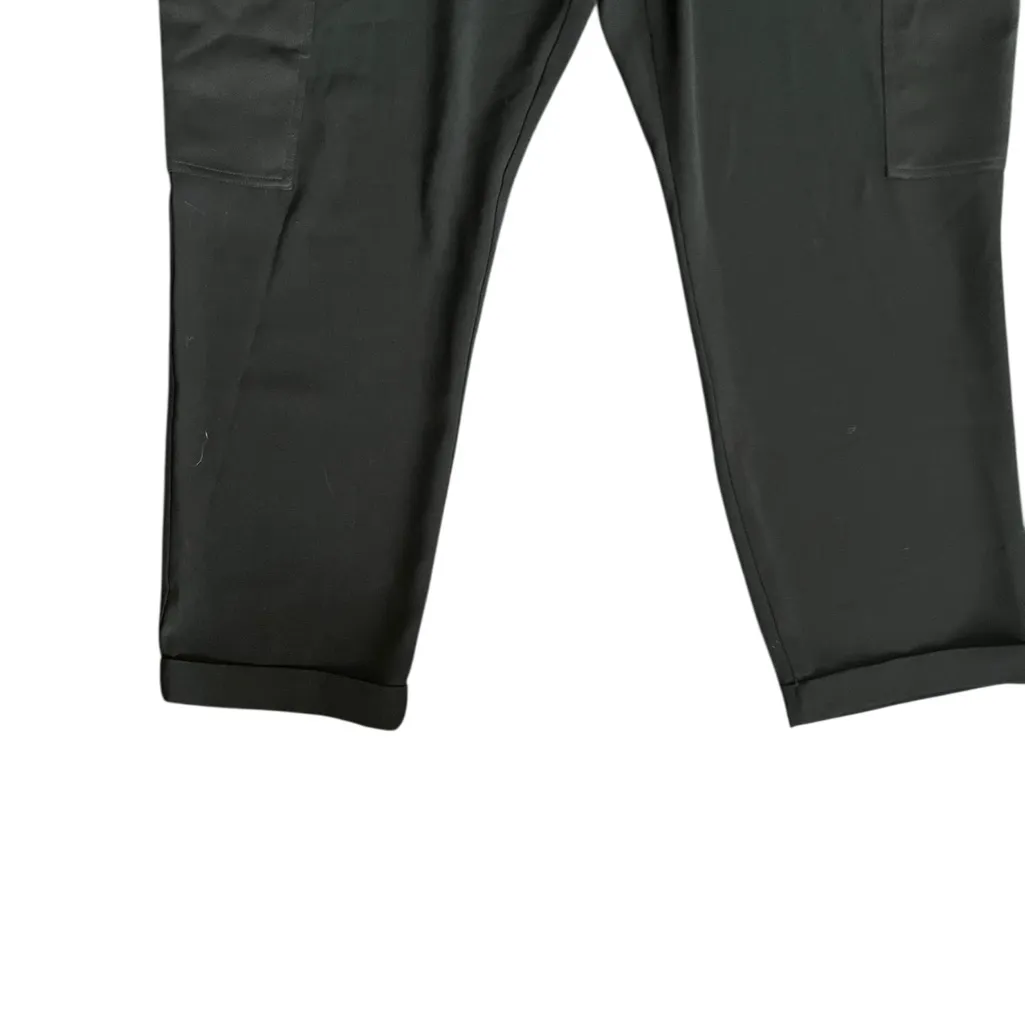 Anthropologie Maeve Satin Trim Cargo Joggers – Black – Size XL - Image 4