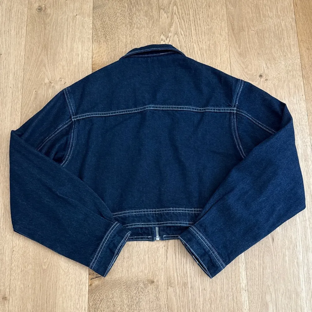Mistress Rocks Denim Jacket Cropped Size XS Blue - Image 3