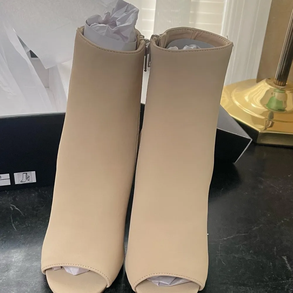 Windsor peep toe open back  ankle booties - Image 3