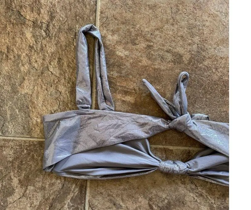 Skims Liquid Shine Swim Bandeau Smoke Size 2X - Image 9