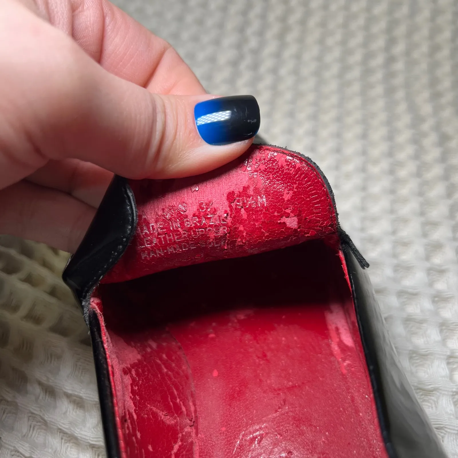 Franco Sarto Black Patent Square Toe Loafer Heels Women's Shoes Slip On - Image 7