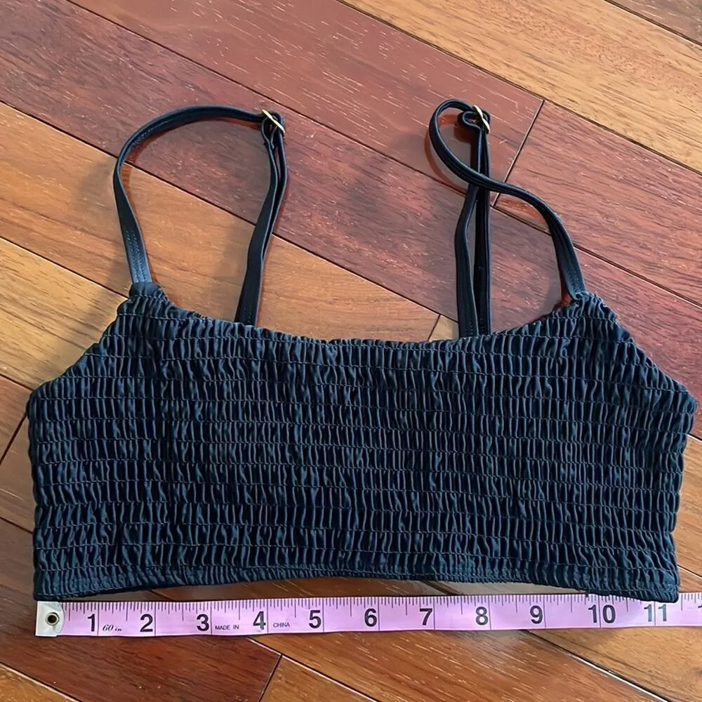 NEW Mosmann Australia Havana Ribbed Black Bikini Swim Top Minimalist Beach Surf Size XS - Image 6