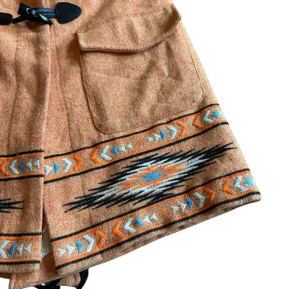 Tasi Malibu Urban Outfitters Orange Embroidered Coat Jacket Sherpa Size Small - Image 3