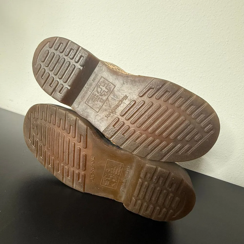 Dr. Martens Pascal Snakeskin Leather Boots Brown Womens UK 4 US 6 Shoes NO LACES - Image 10