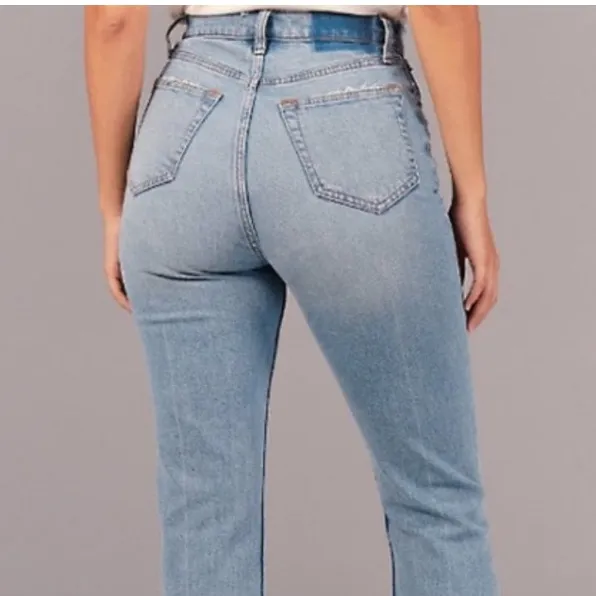 Abercrombie & Fitch Curve Love Ankle Straight Ultra High Rise Jeans Light 28 / 6 - Image 11