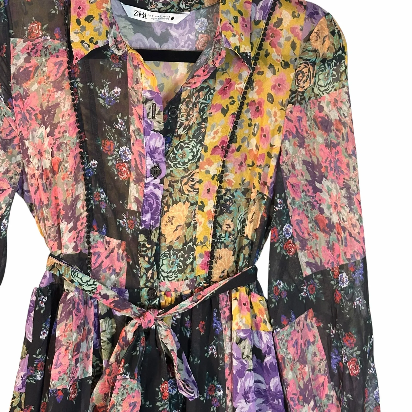 Zara The Amelie floral patchwork mini dress - Image 3