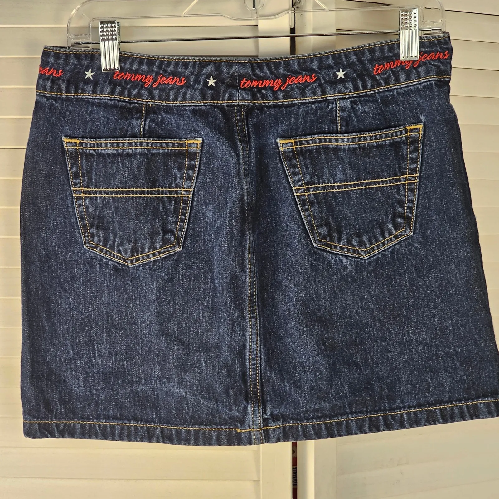 Vintage Y2K Womens Juniors Tommy Jeans Hilfiger Denim Mini Skirt‎ 7 Blue Size undefined - Image 2