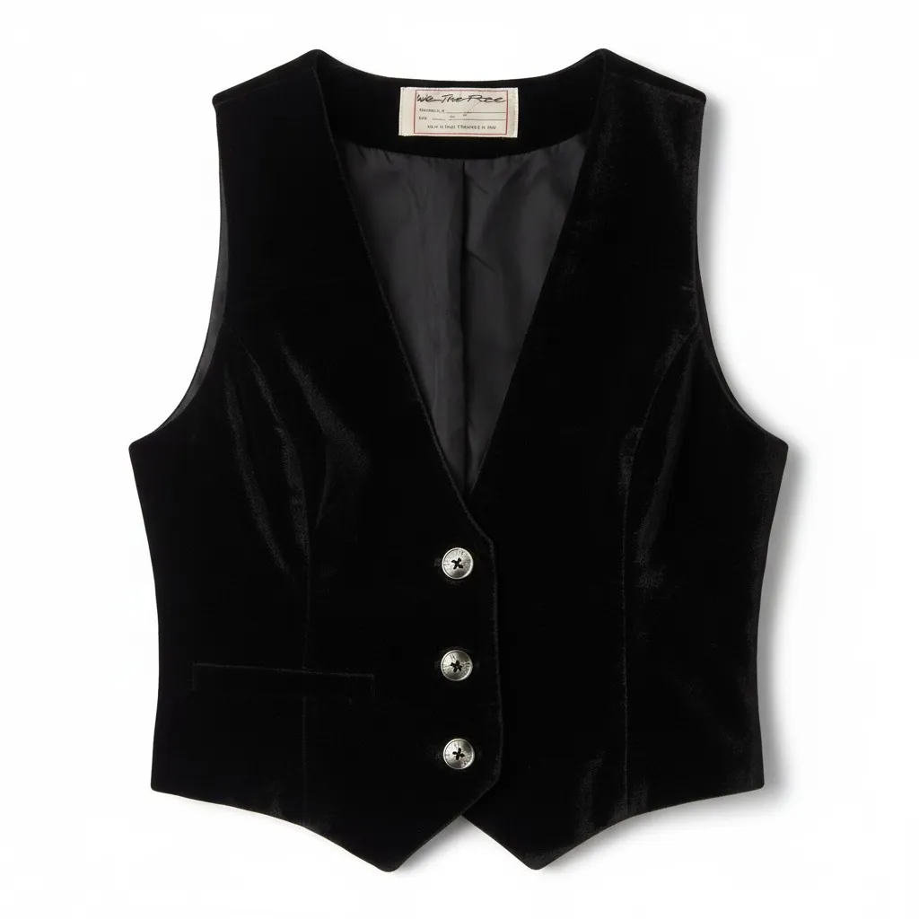 We The Free By Free People We Libby black velvet vest - Image 2