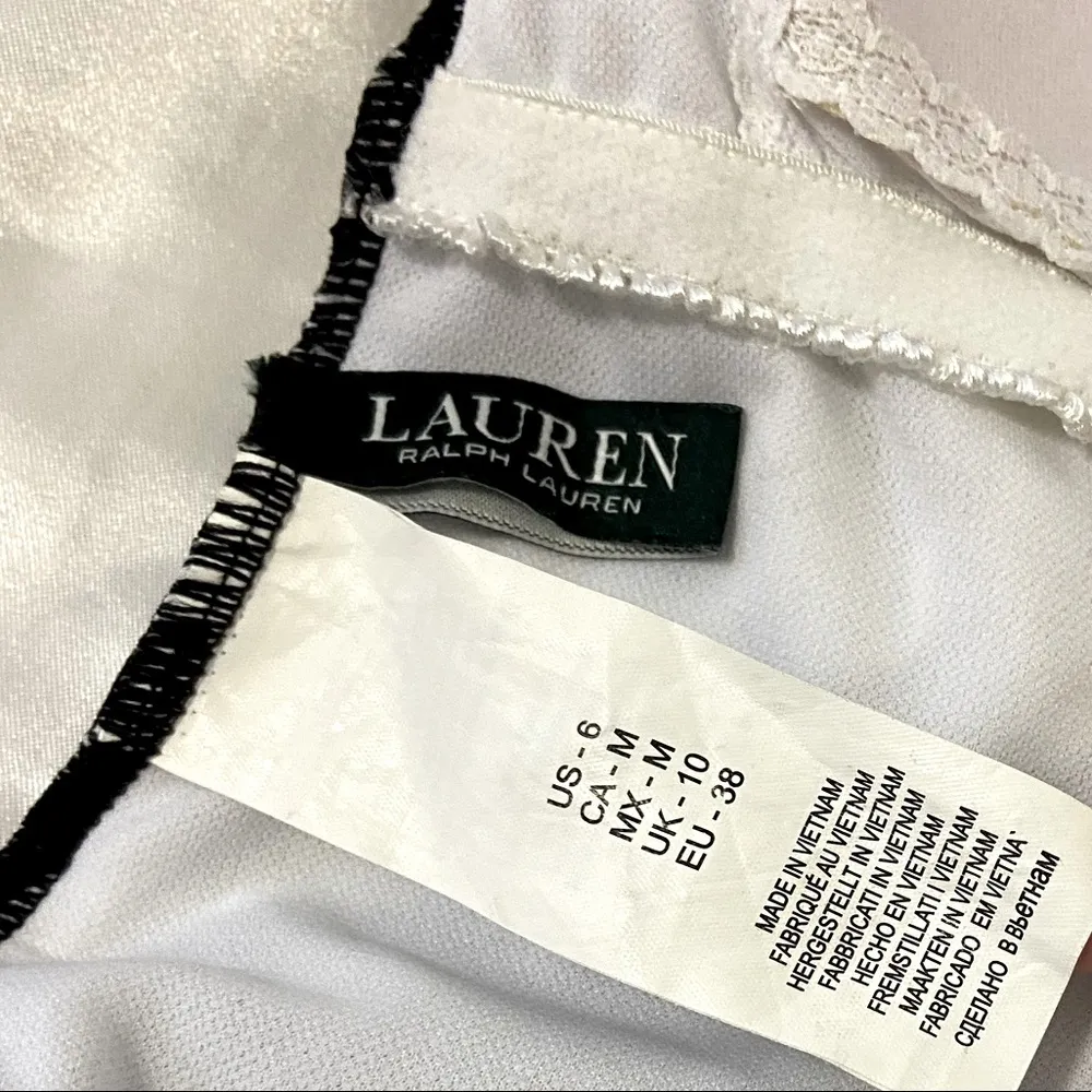 LAUREN  Chevron High Neck Logo Swimsuit One Piece - Image 12