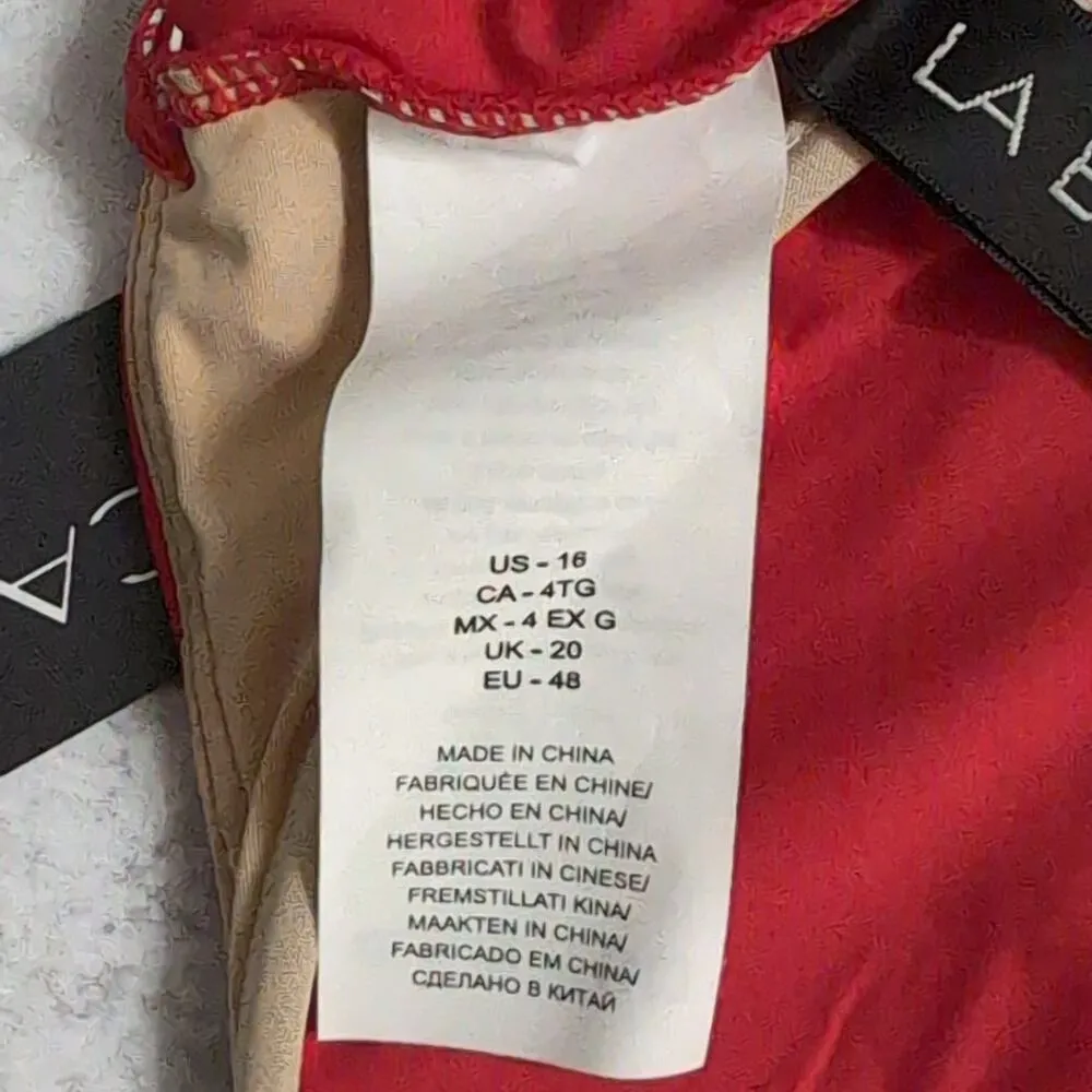 La Blanca Cherry Red Island Goddess Underwire Twist Front Bra Top Size 16 New - Image 6