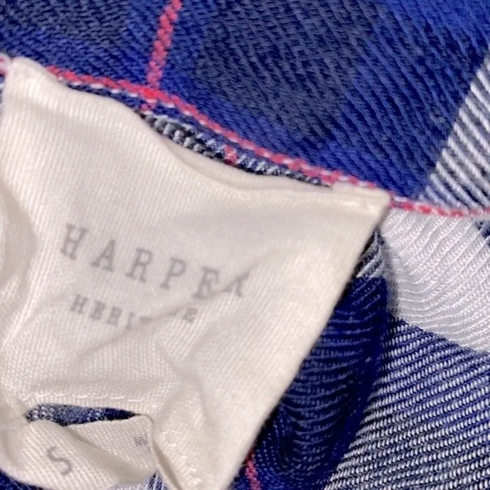 HARPER blue plaid shirt size small - Image 3