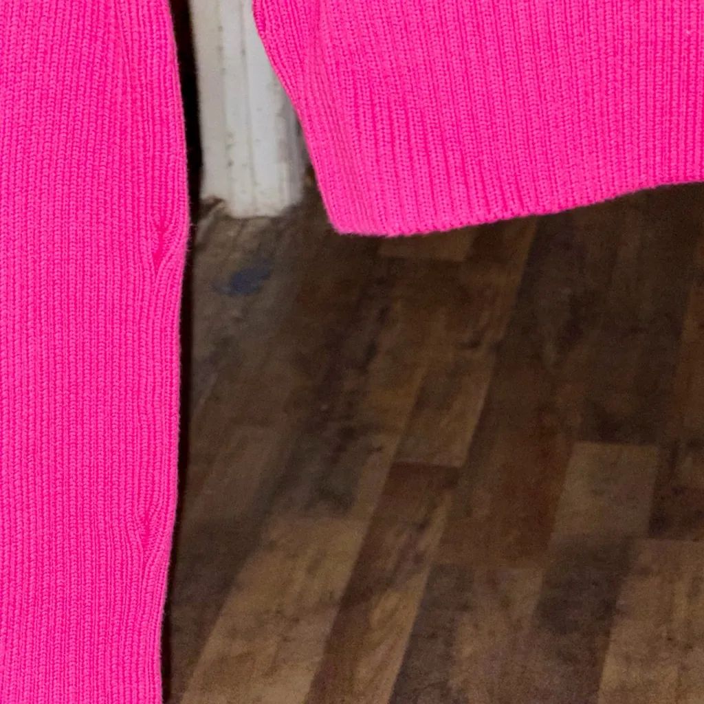 English Factory Vibrant PinkRibbed Cropped Long Sleeve Knit Top Size Small NWT - Image 9