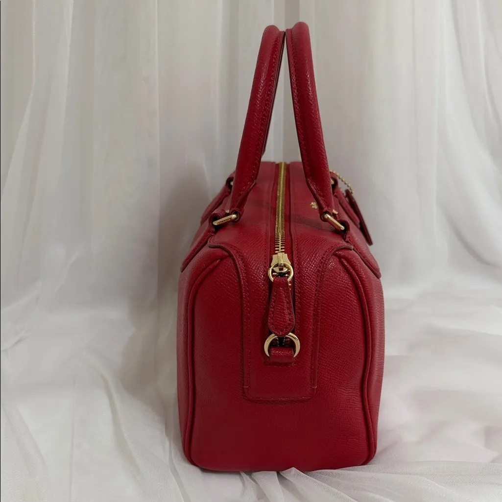Coach Leather Satchel (Cherry red) - Image 4