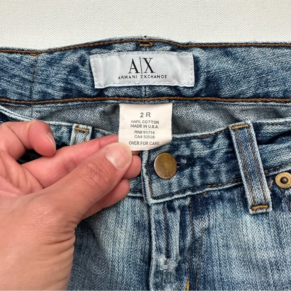 Armani Exchange  Women’s Distressed Bootcut Jeans Size 2 R - Image 5