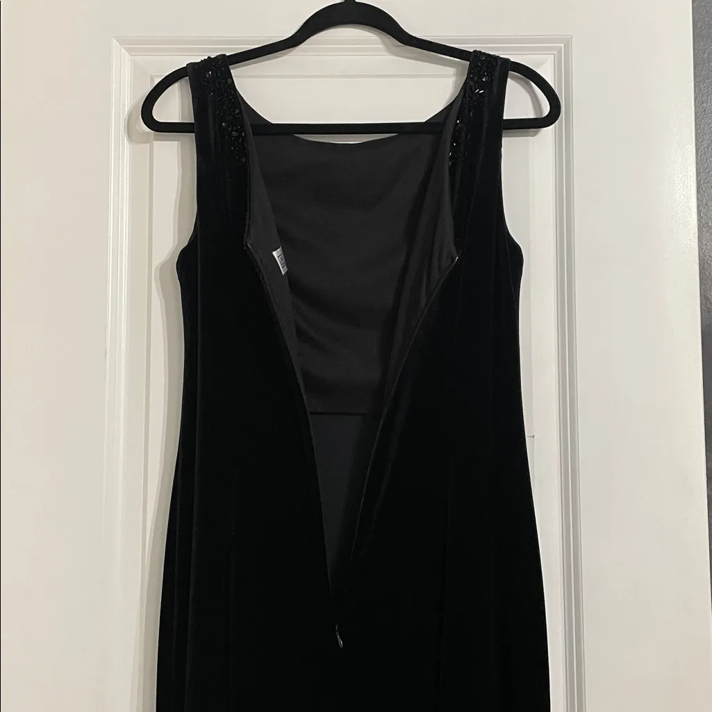 Jessica Howard Velvet Sequin Black Mermaid Dress Size 10 - Image 6