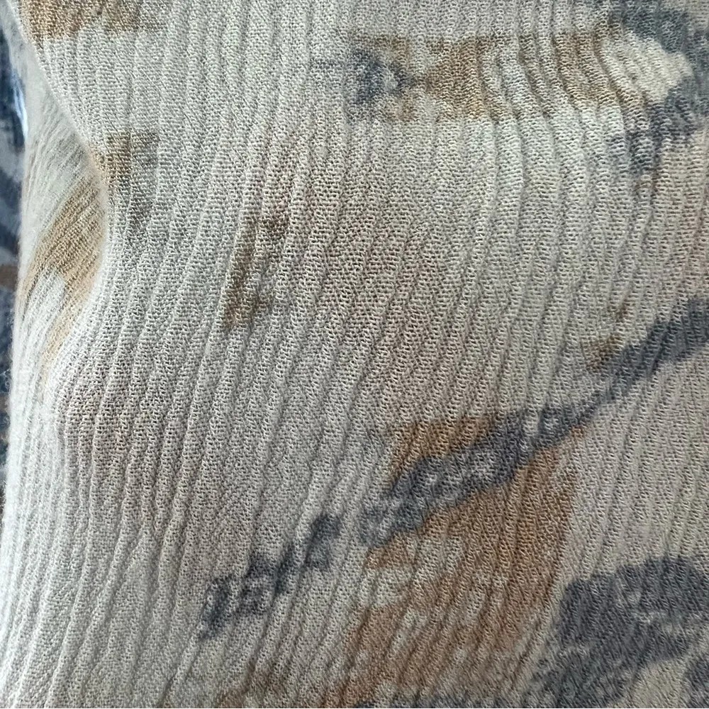 Knox Rose Womens Aztec Boho Western Smocked Tie Neck Sheer Top Light Blu… - Image 12