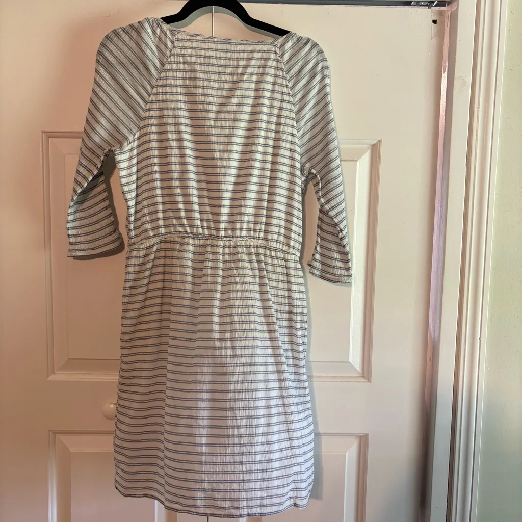 Old Navy White And‎ Blue Stripe Dress Size Medium - Image 2