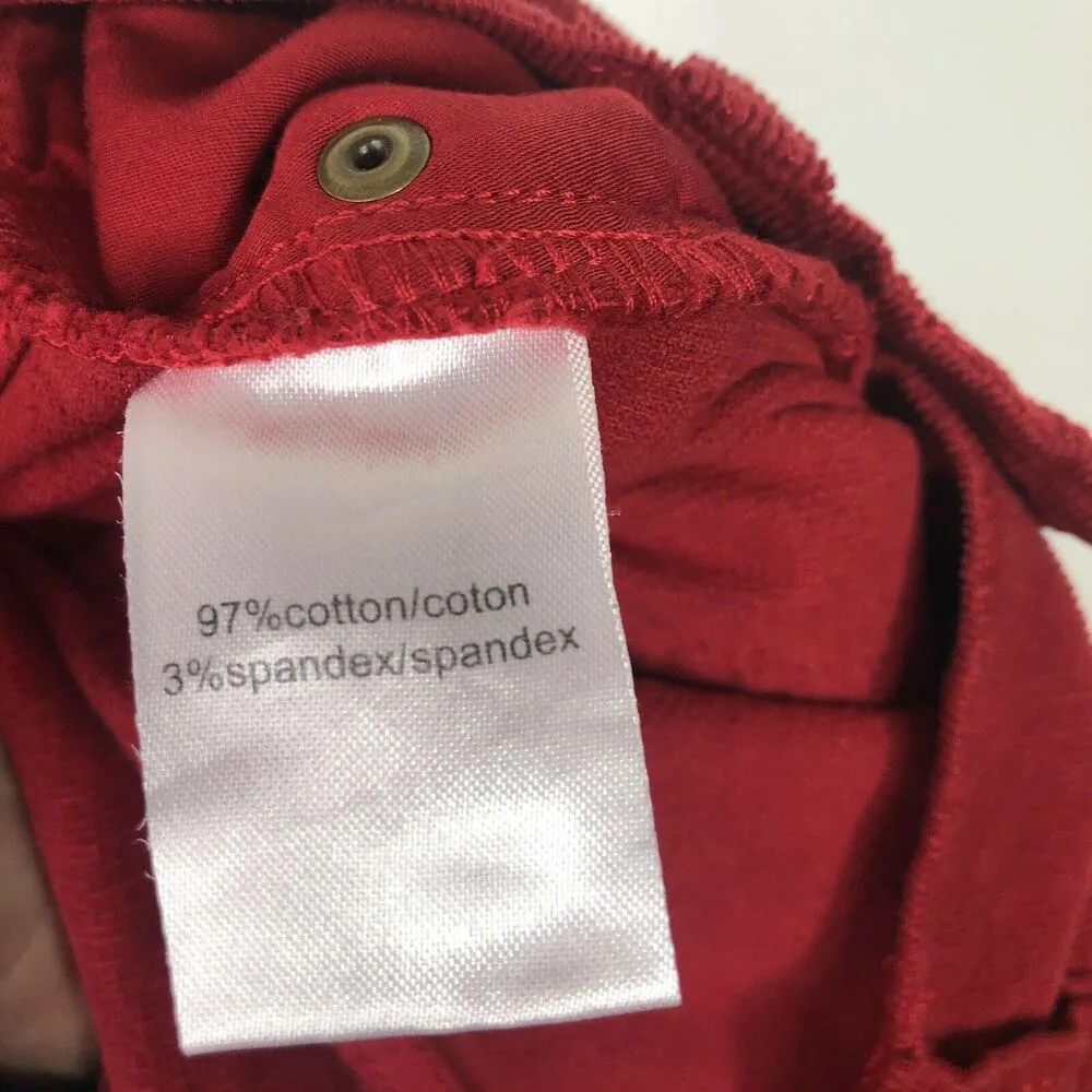 NEW Pam & Gela Red Corduroy Slim Crop Flare Pants - Image 10