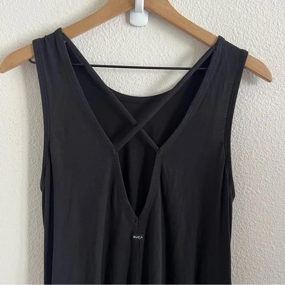 RVCA Black X Back Tank Dress Coastal Surfer Beach Dress Flowy Small - Image 6