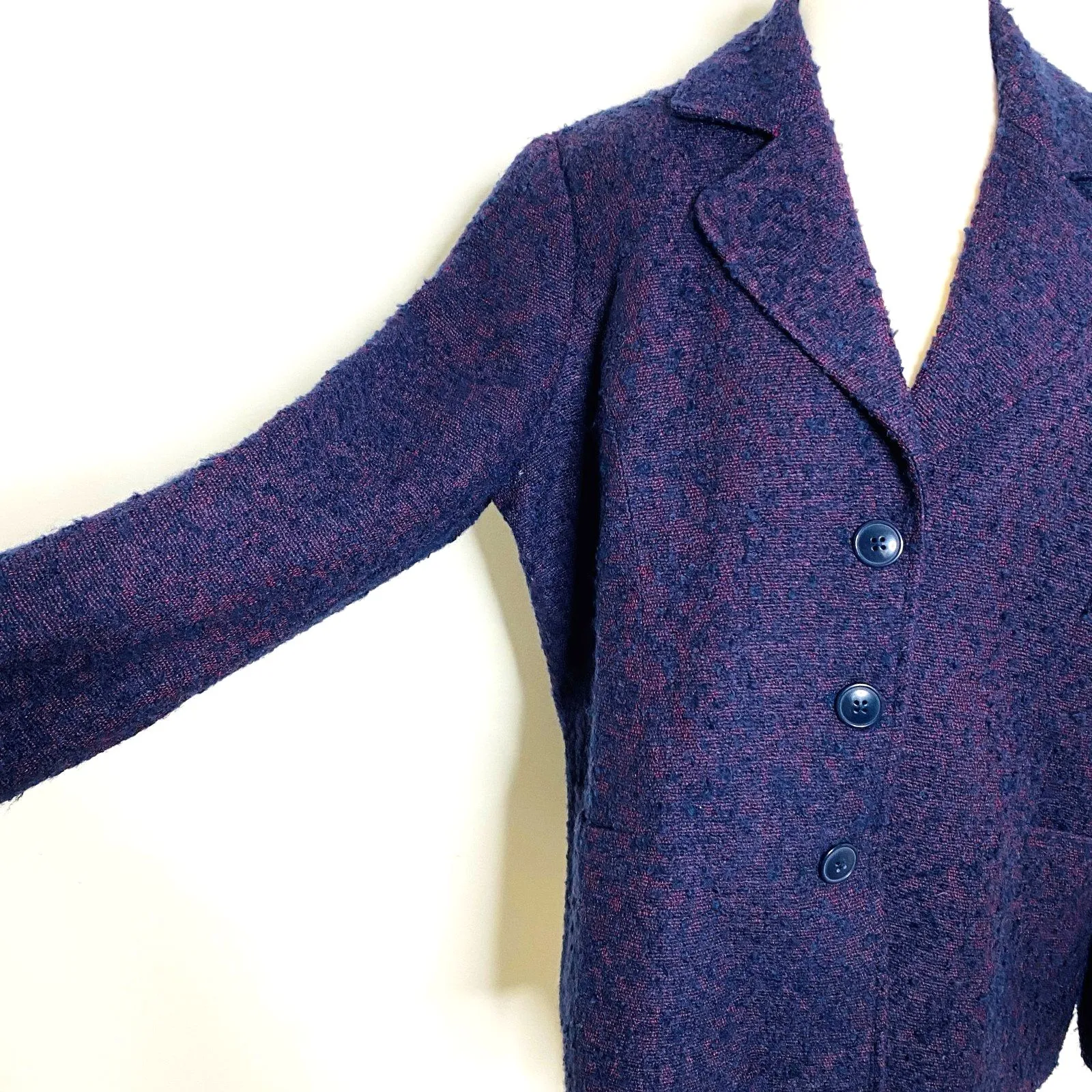 Coldwater Creek Purple Tweed Career Blazer Jacket Womens Acrylic Wool Blend P14 - Image 5