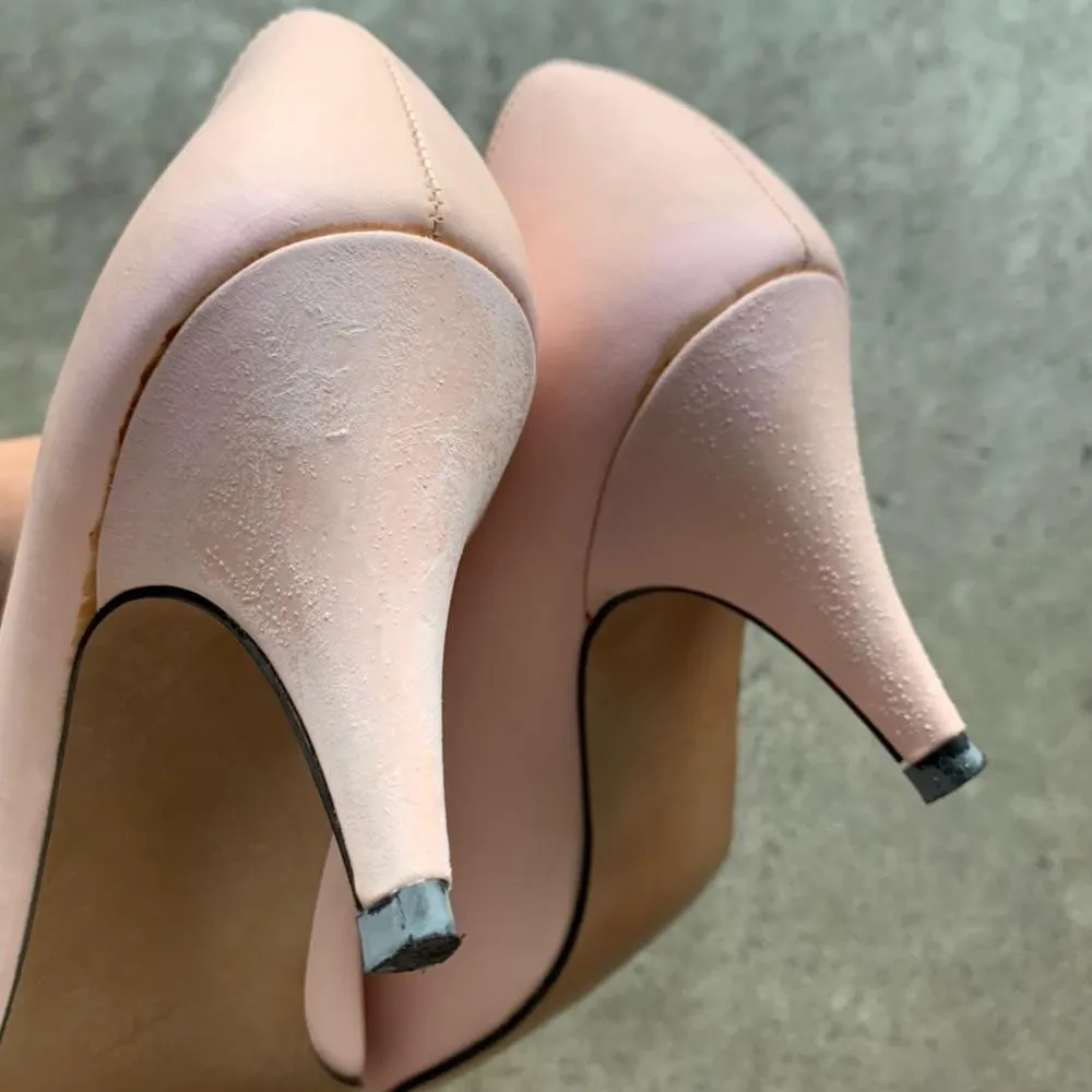 Pink Bow Tie Pointy Toe Pumps Size 7 - Image 4