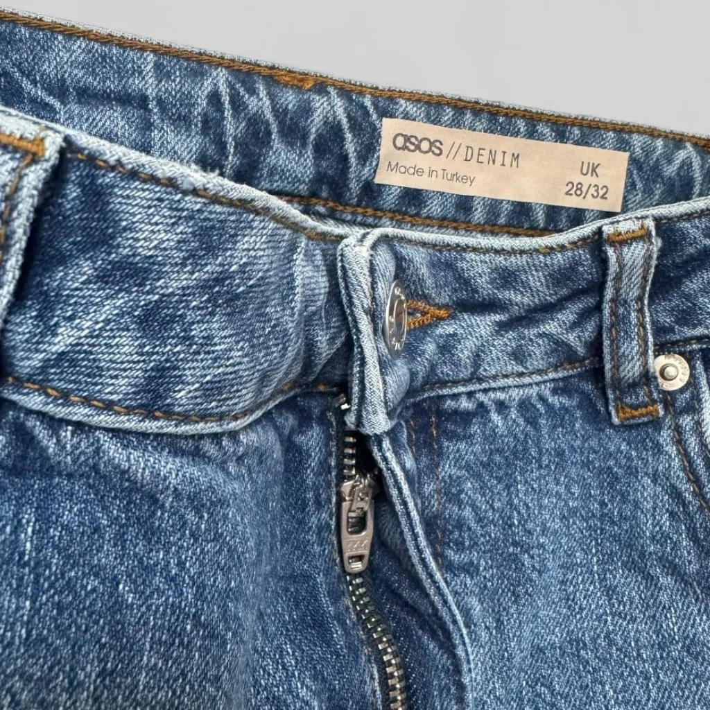 ASOS Women's Denim Jeans Medium Wash High Rise Straight Leg Size 28/32 - Image 5