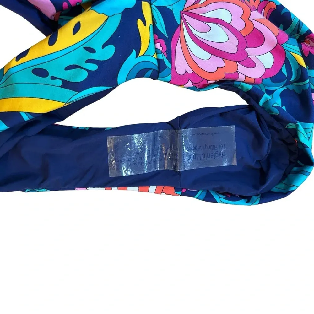 Trina Turk India Garden Halter Belted One Piece Womens Floral Swimsuit Size 6 - Image 7