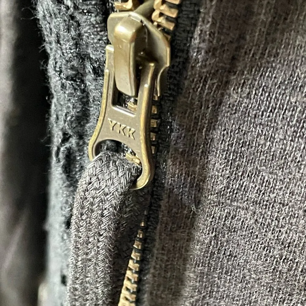 Free People Black Cotton Lace Enhanced Moto Jacket size small - Image 8